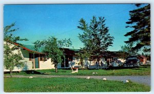 BATHURST, New Brunswick Canada ~Roadside FERGUSON'S MOTEL Cabins 1950s Postcard