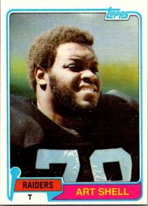 1981 Topps Football Card Art Shell Oakland Raiders sk10390