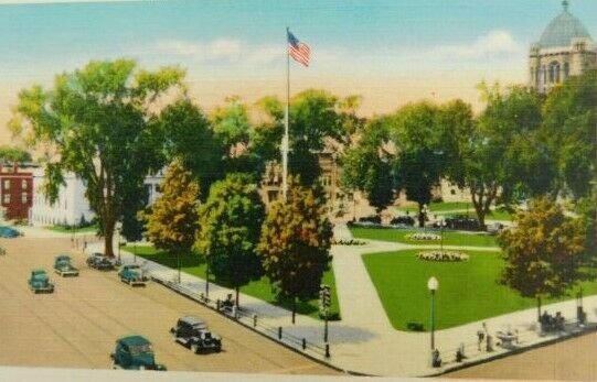 View Of The Common Taunton Massachusetts Linen Vintage Postcard