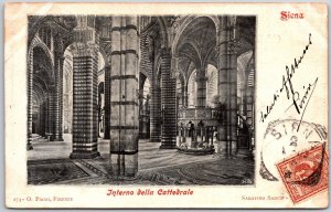 Interno Della Cattedrale Siena Italy Roman Catholic Medieval Church Postcard