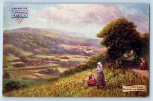 Surrey England Postcard Dorking from Boxhill c1910 Oilette Tuck Art