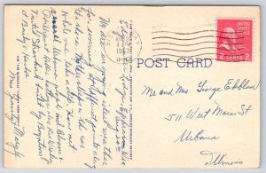 1953 Where Are You? Mark The Spot Green Bay Lake Michigan Map Posted Postcard