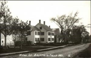 Columbia Falls ME Homes & Road c1950s-60s Real Photo Postcard