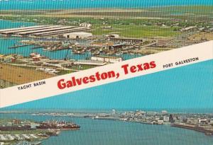 Texas Galveston Aerial View Of Yacht Basin and Port