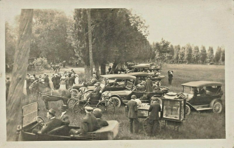 Collingswood Ontario Canada Popcorn Wagon Real Photo Postcard