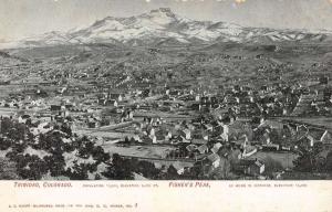 Trinidad Colorado Fishers Peak Birdseye View Antique Postcard K83205