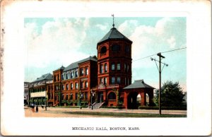 Postcard Mechanic Hall in Boston, Massachusetts