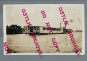 Sterling ILLINOIS RPPC c1910 STEAMBOAT BEDER Steamer LAKE SINNISSIPPI nr Dixon