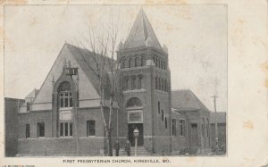 VINTAGE POSTCARD FIRST PRESBYTERIAN CHURCH KIRKSVILLE MISSOURI 1909 ANTIQUE