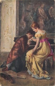 Romantic couple love idyll painting E. Novak introduction