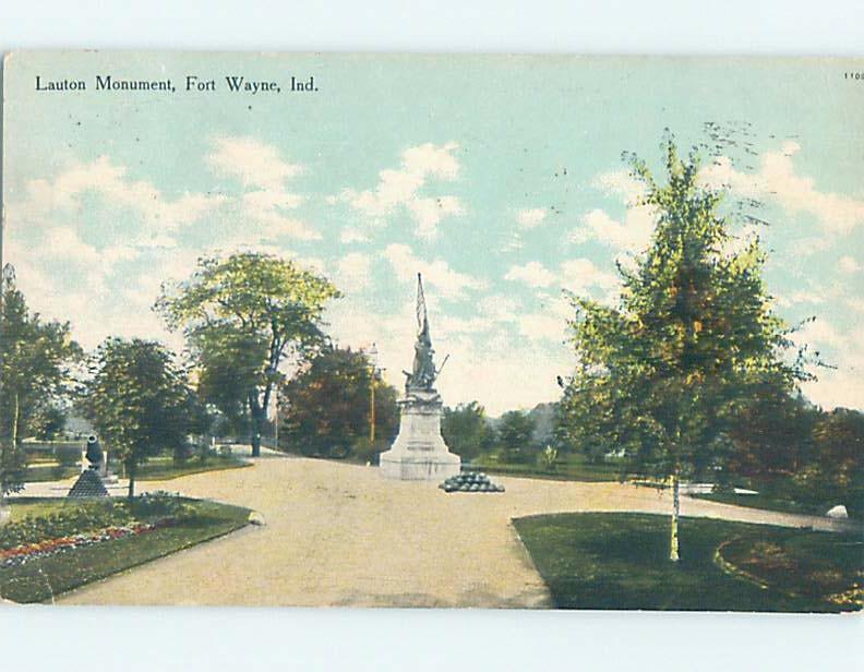 Divided-Back MONUMENT SCENE Fort Wayne Indiana IN F2703