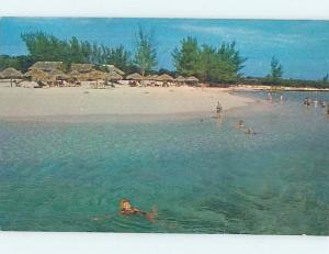 Unused Pre-1980 BEACH AT HOTEL ON CABLE BEACH Nassau Bahamas F6766