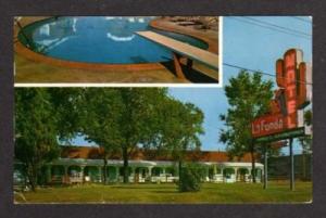 IA La Fonda Motel & Pool BETTENDORF IOWA Postcard PC