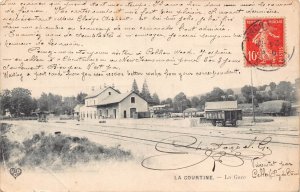 France 1907 La Courtine La Gare Train Station vintage postcard C325