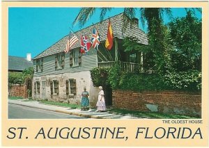 Oldest House In St. Augustine, Florida, Chrome Postcard #1