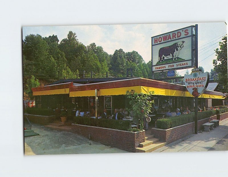 Postcard Howards Famous for steaks Center of Gatlinburg Tennessee USA