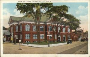 Rutland VT Fire Station c1920 Postcard