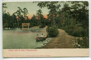 Boating Lower End Lake Minnewaska New York 1906c postcard