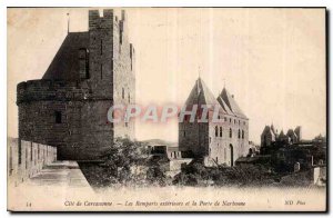 Postcard Old Cite Carcassonne external Walls and the Gate of Narbonne