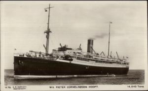 Steamship MS Pieter Corneliszoon Hooft c1920s Real Photo Postcard