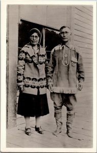 RPPC Patsy Henderson and Squaw, Yukon Territory Gold Rush Vintage Postcard D80