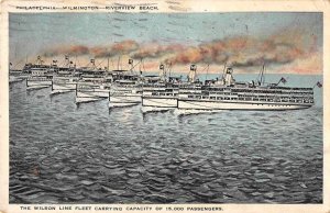 Wilson Line Fleet Steam Ships Wilimgton Delaware Vintage Postcard JF360370 