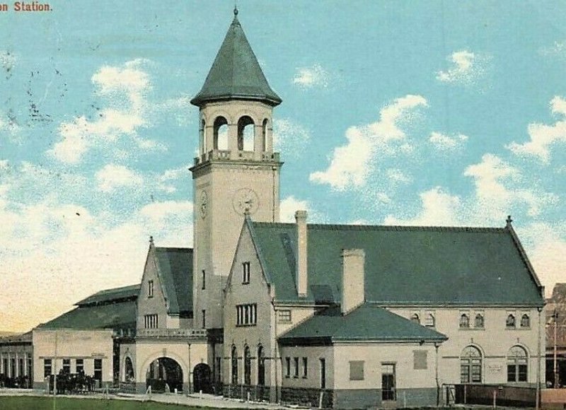 Union Station Bangor Maine Old Cars c1910 Leighton P10 