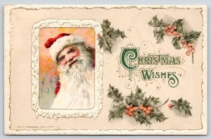 Christmas Calligraphy~Santa Portrait~Snowy Icicle Frame~Holly Berry~John Winsch