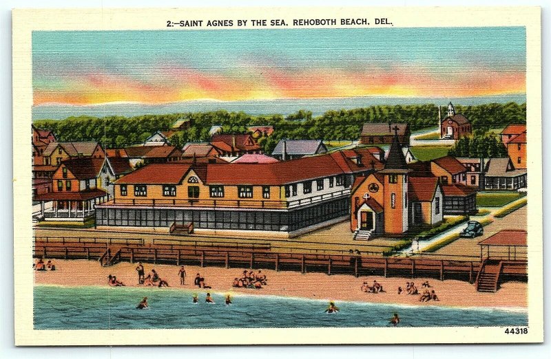 Postcard DE Rehoboth Beach Saint Agnes by the Sea Vintage Linen R15