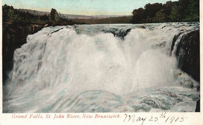 Vintage Postcard 1905 Grand Falls St. John River New Brunswick Canada CAN