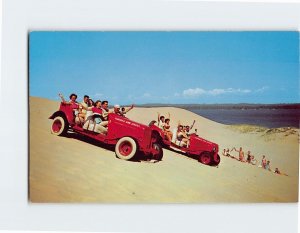 Postcard Mac Wood's World Famous Dune Scooter, Oceana County Sand Dunes, MI