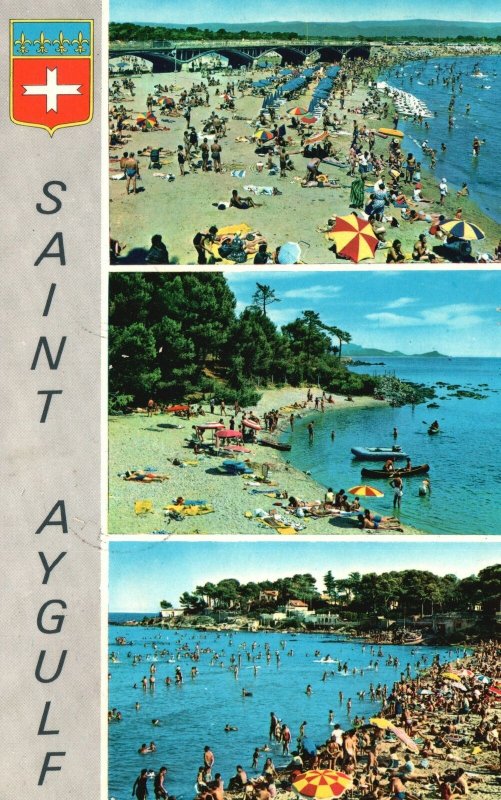 Vintage Postcard 1966 La Grande La Côte d’Azur Plage Saint Aygulf France FR