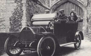 Panhard Old Car Outside Framlingham Castle Suffolk Postcard