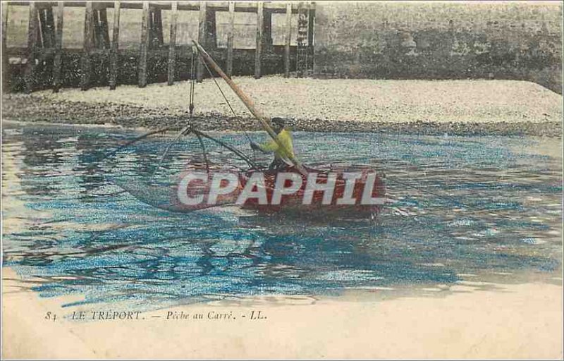 Old Postcard Treport Peche au Carre