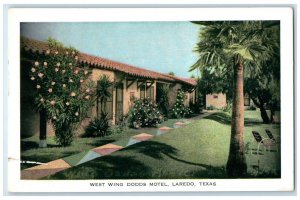 c1920 West Wing Dodds Motel Exterior Building Laredo Texas TX Vintage Postcard