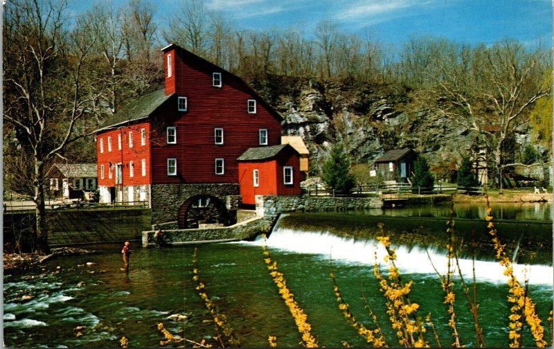 Clinton Historical Museum Hunterdon County New Jersey NJ Waterfall Postcard VTG  