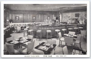 Belmont Plaza Hotel Pine Bar NYC Vintage Postcard Carol Management Hotels