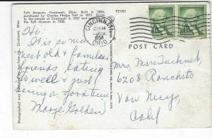 1958 postcard, Taft Museum, Cincinnati, Ohio
