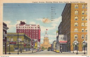 SPRINGFIELD, Illinois, 1951; Capitol Avenue, Showing Illinois State Capitol