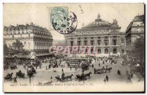 Paris Postcard Old L & # 39opera the largest hotel and coffee Peace