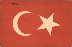 Turkije Turkey Traditional Turkish Flag Pre-1910 Vintage Postcard