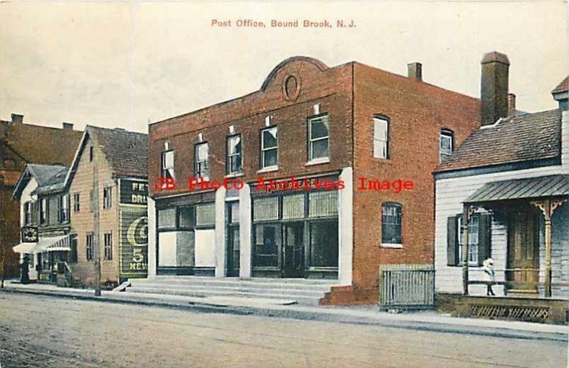 NJ, Bound Brook, New Jersey, Post Office Building, Fetterly & Loree No D331