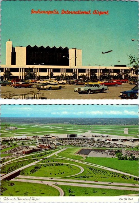 2~4X6 Postcards IN, Indiana INDIANAPOLIS INTERNATIONAL AIRPORT Terminal & Aerial