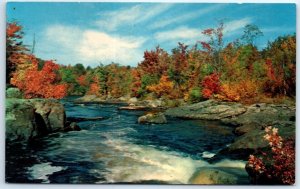 Postcard - Autumn Nature River Scenery, Fairview Hotel - Bridgewater, Canada