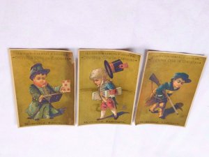 Lot of 3 Victorian Trade Cards Boys Civil War Soldier Rifle Playing Cards F44