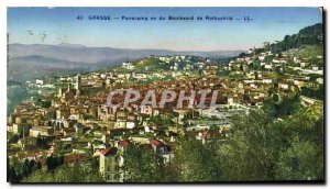 Old Postcard Panorama Grasse saw Rothschild Boulevard