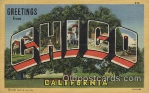 Chico, CA, USA Large Letter Towns 1948 some corner wear, postal used 1948