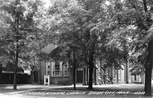 Union City Michigan Congregational Church Real Photo Antique Postcard K89710