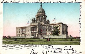 Vintage Postcard 1905 State House Government Building Providence Rhode Island RI