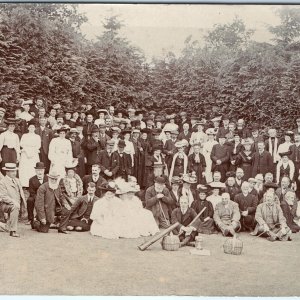 c1910s Majestic Scottish Highland Gathering RPPC Festival Bagpipe Men Photo A142